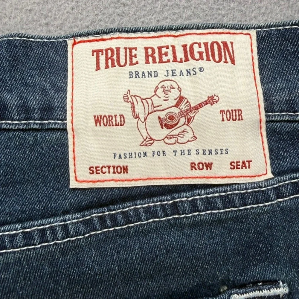 True Religion Jeans Mens 38 Blue Ricky Relaxed Straight Dark Wash Stretch NWT